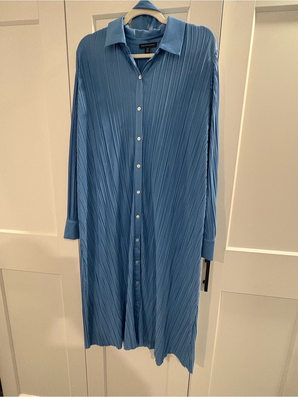 Saks Fifth Avenue Pleated Button-Front Midi Dress in Light Blue